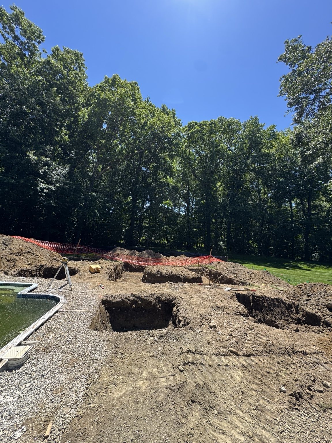 Footing excavation for a residential construction project
