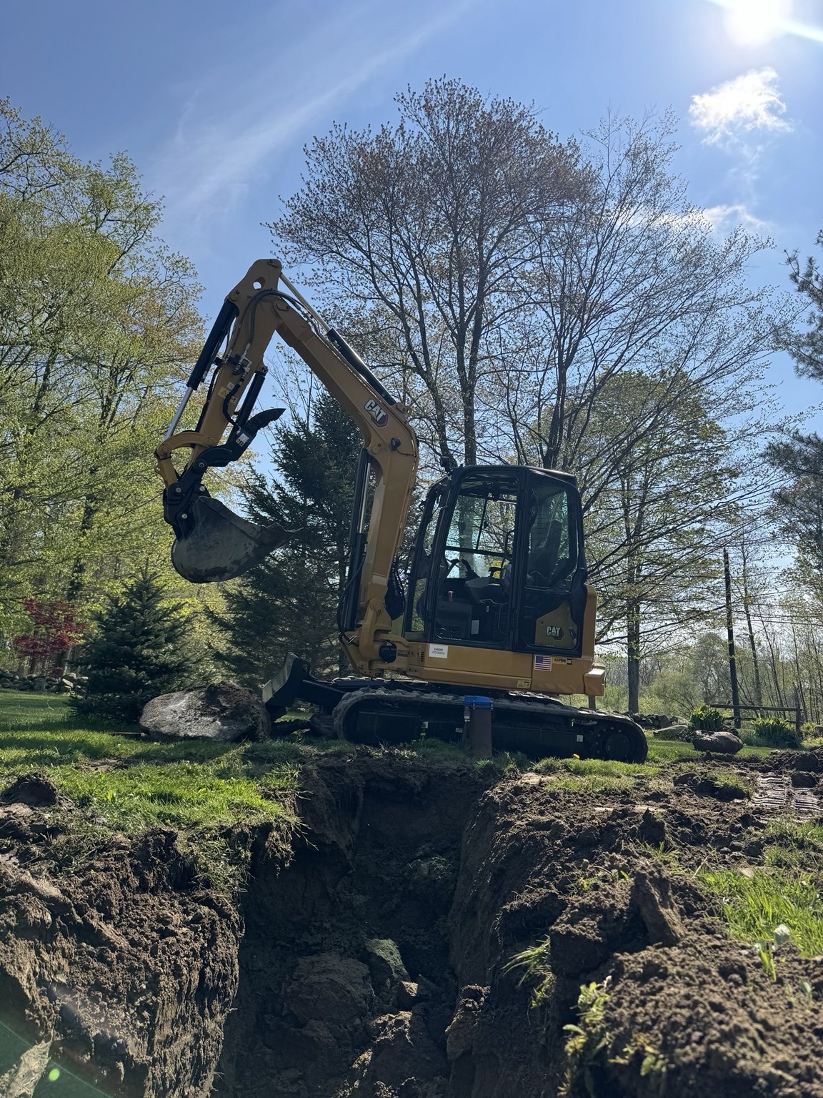 Excavation work for a residential yard improvement